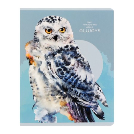 Notebook A5, 96 sheets in a cage on a bg clip "World around", covered cardboard, matte lamination, offset unit, mix-4