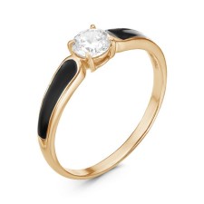The ring was minimal “classic” drops, pink gilding, black color, 16.5 size