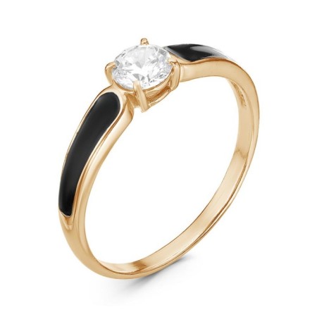 The ring was minimal “classic” drops, pink gilding, black color, 16.5 size