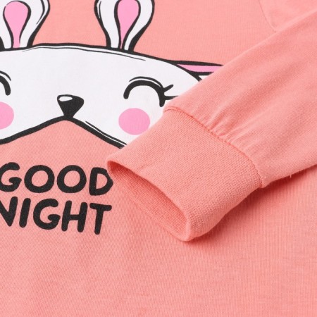 Pajamas for a girl (longshit/pants), pink/hare color, height 122 cm-7