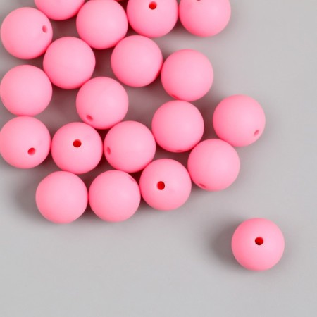 Beads for creativity plastic "warm pink" matte d = 1.2 cm set 20 g-1