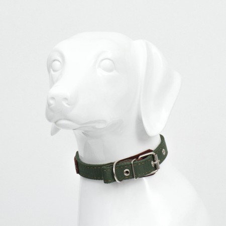 The collar is a tarpaulin two-layer dimensionless, with a tongue and a leather bone, 2.5x60 cm, Osh 30-55 cm 90-2
