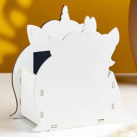 Kashpo wooden "unicorn" 13x7x14.5 cm white-2