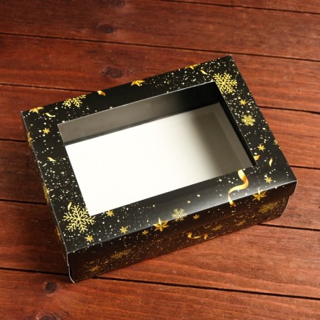 Gift box, with a window, the team "New Year's magic", 24 x 17 x 8 cm-1