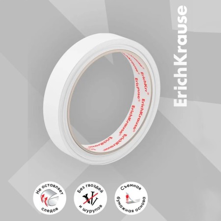 Adhesive tape bilateral, 18 mm x 12 meters, erichkrause, transparent-6