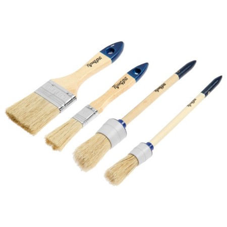 A set of tundra brushes, flat, round No. 2, No. 6, 20, 50, 20, 30 mm 4 pcs.