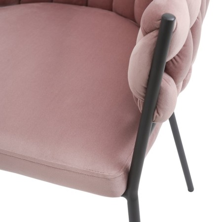 Lind chair, 600 × 530 × 770 mm, velor, pink color-10
