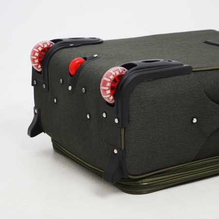 Small 24 suitcase "On a zipper, code castle, with extension, khaki color-7