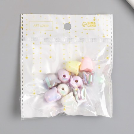 Busina for creativity Plastic "Tulip" mix pearl of delicate colors 1.5x1.5x1.5 cm-4