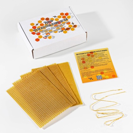 Set for the manufacture of candles from wax (wax 4 pcs, wick 1 m, instructions)