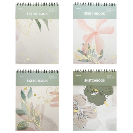 Sketchbook 21x29cm for pastel, 30 sheets "Flowers", hard cover, density 130 gr, mix
