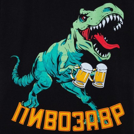 Male T -shirt "Pivozaur" p. 48, black-6
