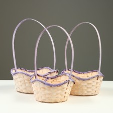 A set of wicker baskets (bamboo), 19xh7.5x9.5x31cm, 22x9x11x34,24x9x11111sm, 5x35cm, 3 pcs, lilac 1008804