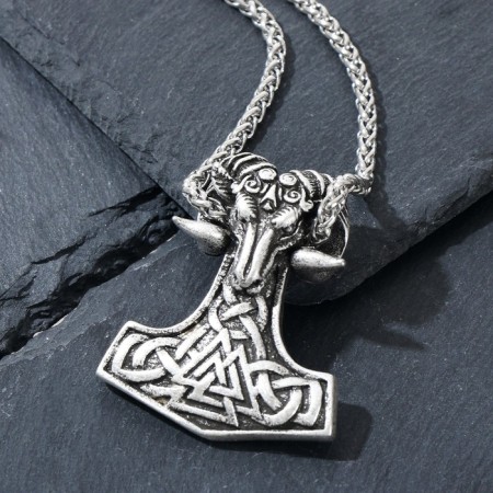 Amulemok "Mölnir" Hammer Torah, Color Black Silver, 70 cm