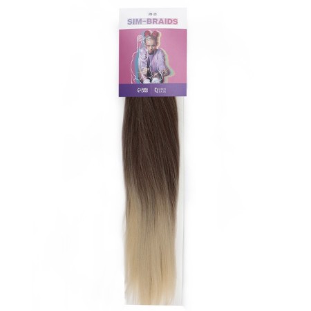SIM-BRAIDS Kanecalon Two-color, corrugated, 65 cm, 90 gr, milk/blond (#FR-13)-2