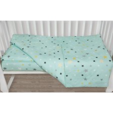 Baby Boom bed linen, size 75x125 cm, 112x147 cm, 40x60 cm, scattering stars/mint, calico