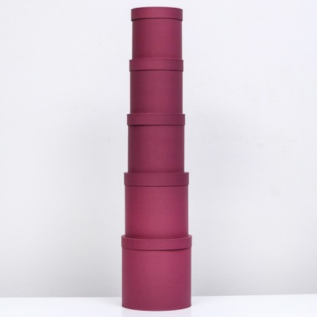 Set of round boxes 5 in 1 "paints", fuchsia, 25 x 25 x 25 - 19 x 19 x 19 cm-2