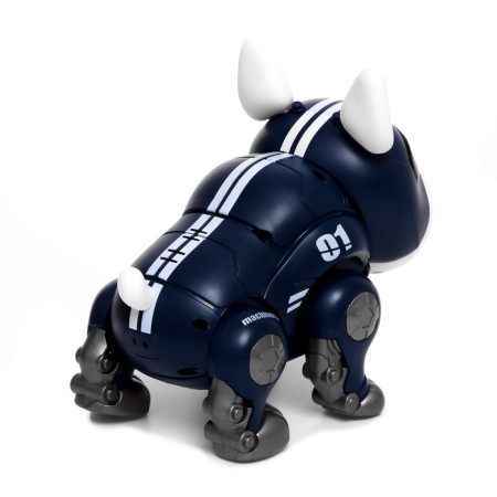 Robot Dog "Duke" IQ Bot, interactive: light and sound effects, on batteries, blue-3