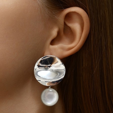 Earrings Assorted "Antiquity" circle, color silver-3