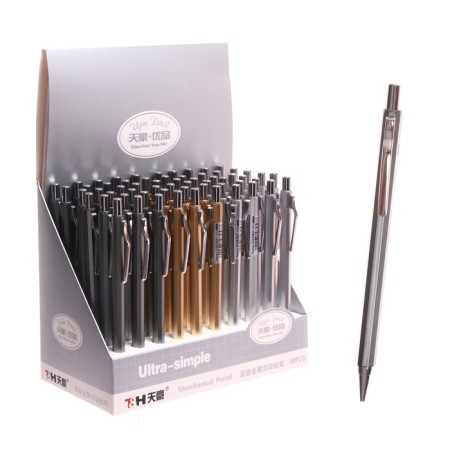 Mechanical pencil 0.5 mm, metallic housing, mix