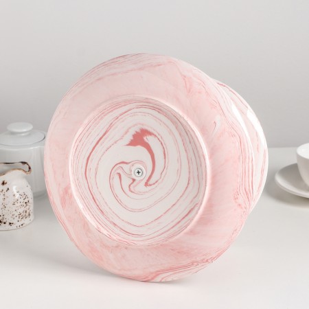 Ceramic 2-tier “marble” ceramic dish, d = 20.5/25 cm, pink color-2