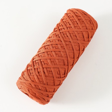 Knitting cord 100% polyester, width 3 mm 100m (terracott)-1