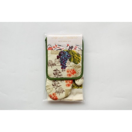 Kitchen set No. 8: Take, mittens, towel 38x63 cm