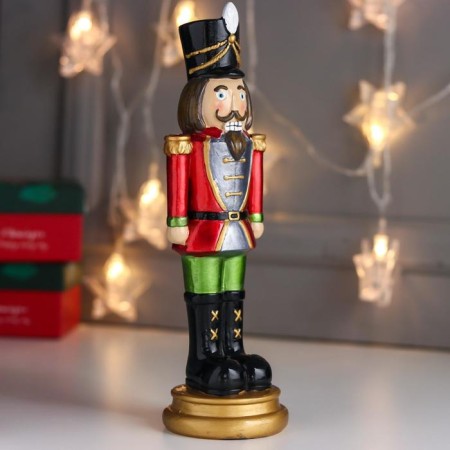 Polystone souvenir "Nutcracker in red uniform" 26x8x8 cm-1