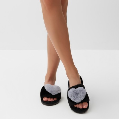 Women's slippers with an open nose size 40-41, the color is gray-12