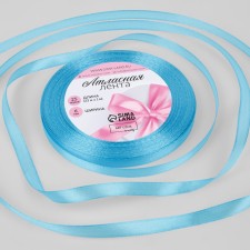 Satin tape, 6 mm × 23 ± 1 m, color bright blue No. 20