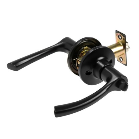 Latch (fashion 3186), interior, latch, 3 keys, matte black color-2