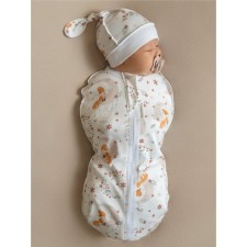 Пелёнка-кокон на молнии с шапочкой Amarobaby Soft hugs «Лиса», рост 68-74 см