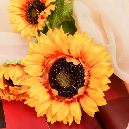 Artificial flowers "Sunflower Galant" 9x62 cm, yellow-1