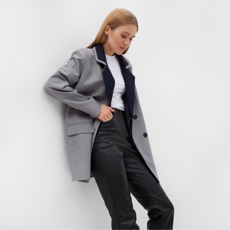 Women's jacket with contrasting collar Minaku: Casual Collection Color gray, river 52-6