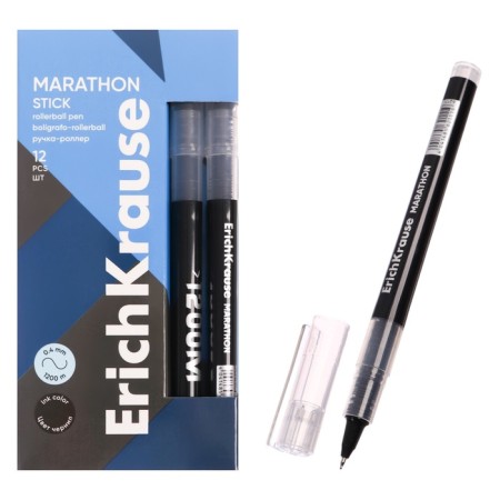 Erichkrause “Marathon Stick” Black Black Roller, Node 0.5 mm, soft and subtle letter-7
