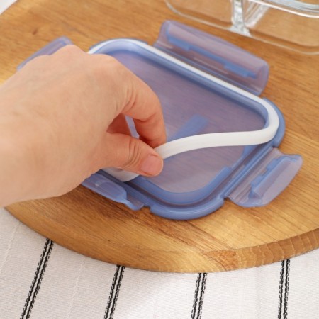 Glass Lockie & Lock Food, with a lid, 600 ml, blue color-4