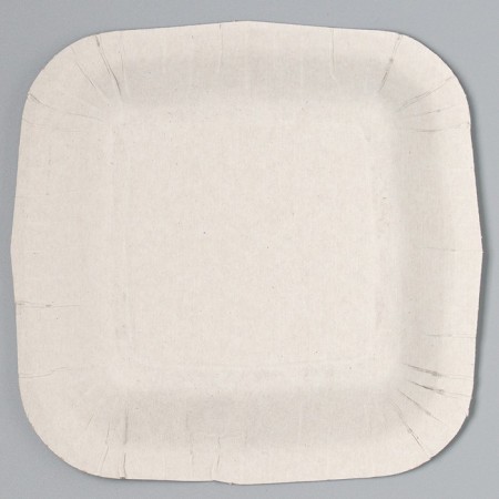 Disposable square plate "Happy birthday", white, 16.5x16.5 cm-3