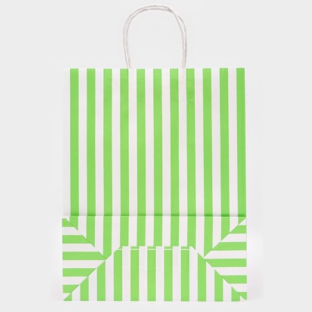 Crafts, green, "stripes", 33 x 26 x 12 cm-2