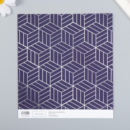 Scrapbooking paper "3D geometry" density 180 g 15.5x17 cm-1