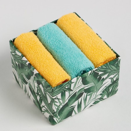 A set of decorative terry napkins Ethel "Tropics" Yellow, Blue, 30x30CM-3pcs, 340G/M2, 100% CLUS-5