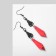 Hanging earrings "Gothic" drops, red color in ferrous metal, 7.8 cm