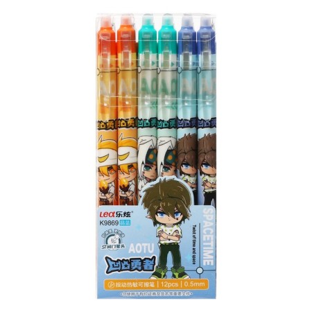 Automatic gel handle with erased ink, blue rod, "anime-boy", mix-3