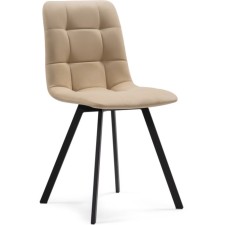 Stool on a metal frame chilli metal/velor, black/beige 43.5x50x87.5 cm