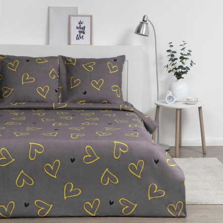 Bed linen saving and 2 joint venture "Hearts" 175x215cm, 180x215cm, 70x70cm-2 pcs, Kolisatin, 80 g/m²-2