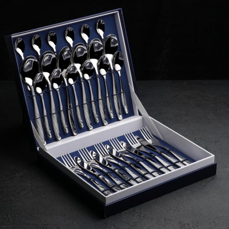 Set of dining room "Lira", 30 objects, decorative box, silver color