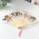Fan wood, textile h = 21 cm "city" colored, with a brush