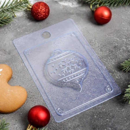 Form for chocolate and sweets Plastic "Christmas ball", 15 × 10 cm, transparent color-1