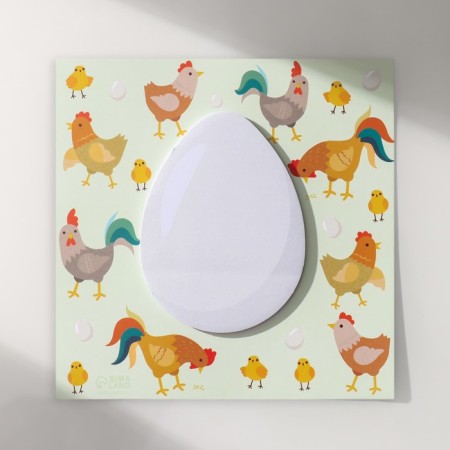 Magnet with a block for the records "Chicken or egg?" 12.5x12.5 cm-3