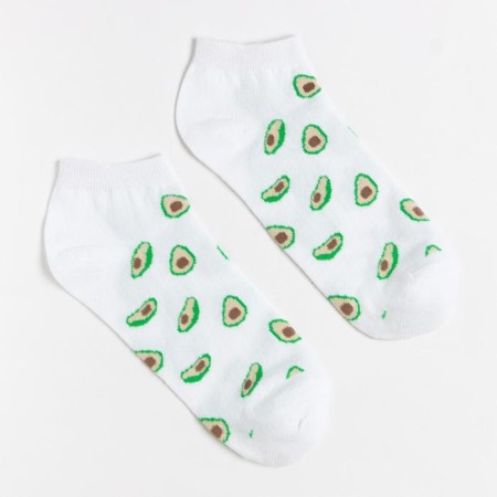 Women's socks minku "avocado", white color, size 38-39 (25 cm)
