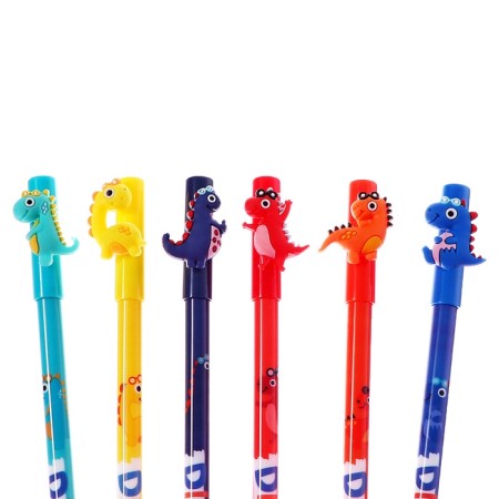 Gel handle 0.5 mm, with erased ink, blue, barcode on a piece, mix dino-5